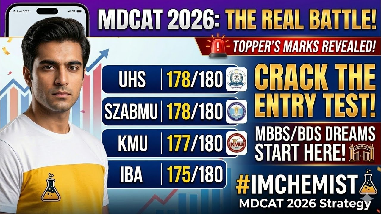 MDCAT 2026: Настоящая битва! Высшие баллы, контрольные показатели и стратегия.