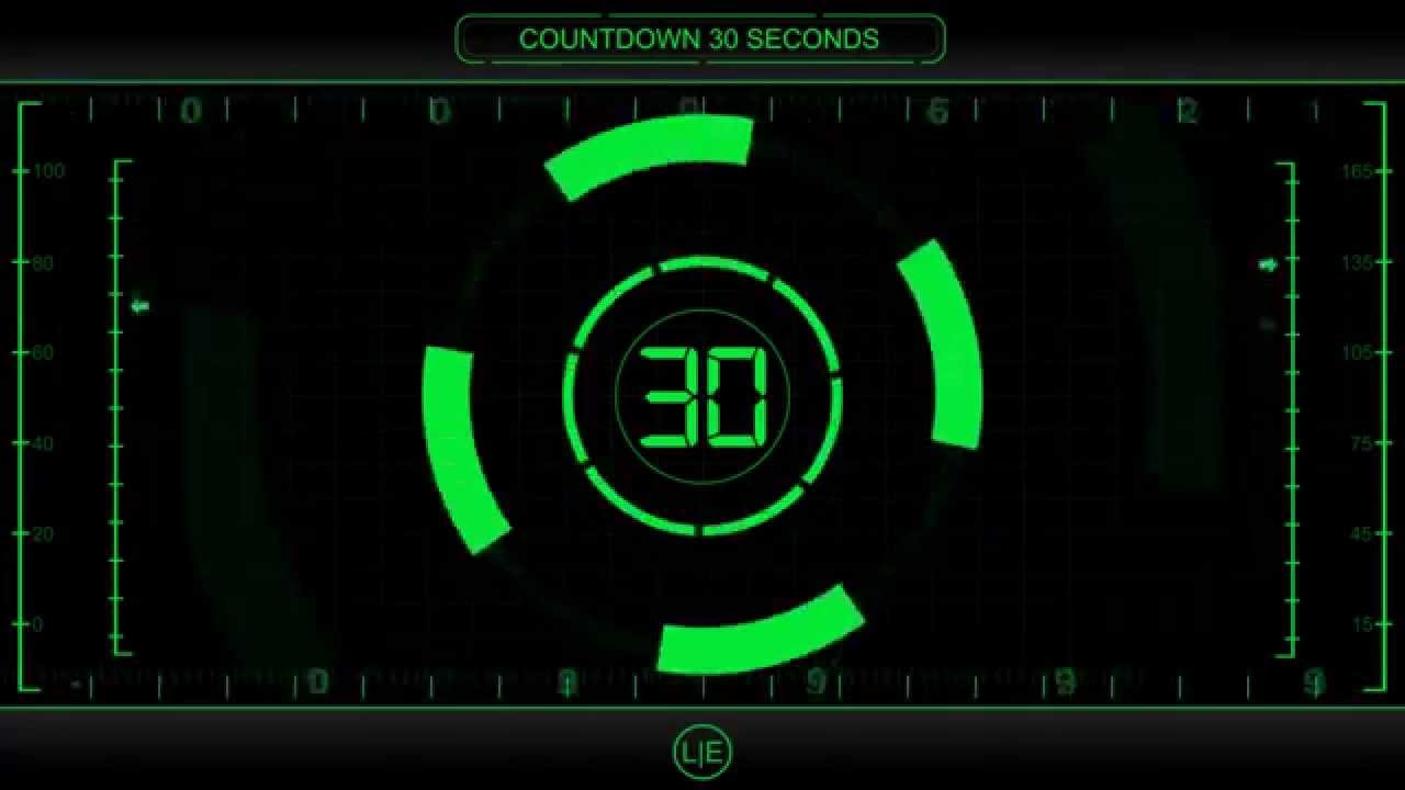 COUNTDOWN Timer 30 sec ( v 225 ) Clock with Sound Effects and Voice 4k