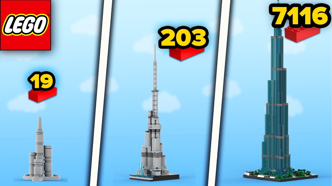 LEGO Бурдж-Халифа: сравнение деталей от 19 до 7116 |