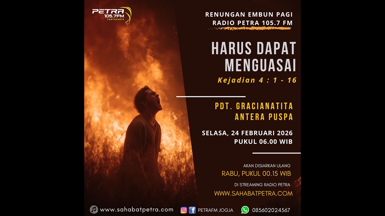 Harus Dapat Menguasai (Kejadian 4 : 1 - 16) - Pdt. Gracianatita Antera Puspa