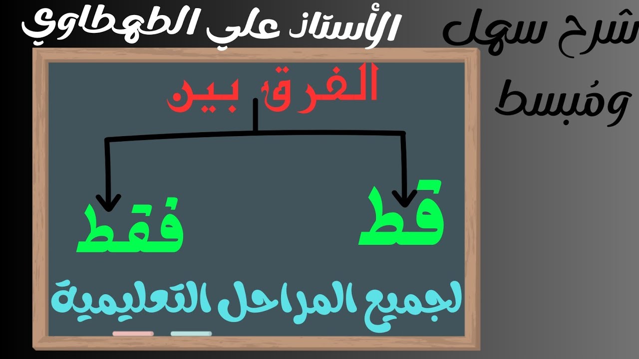 اسرع شرح للفرق بين (قط) و (فقط) لجميع المراحل التعليمية 2024