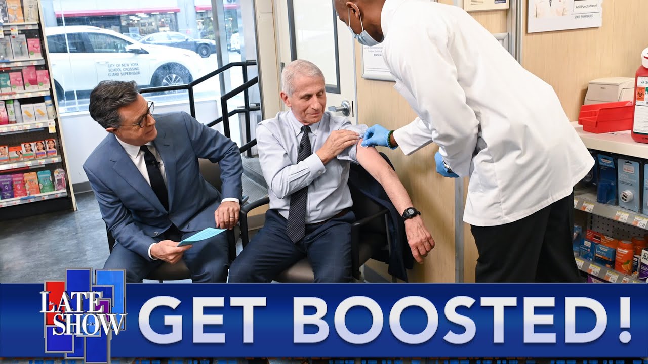 Dr. Fauci Gets His Booster Shot LIVE on The Late Show
