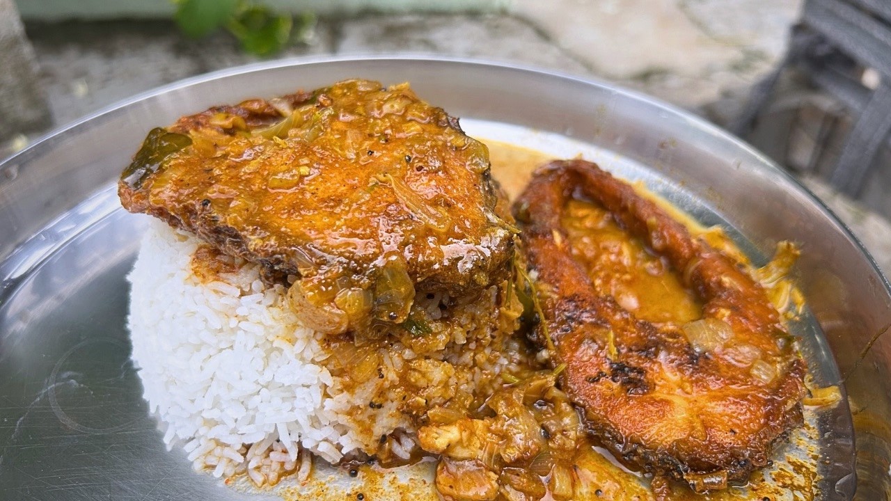 Fry piece fish curry | forgotten village cooking | outdoorcooking | #food #trending #outdoorcooking