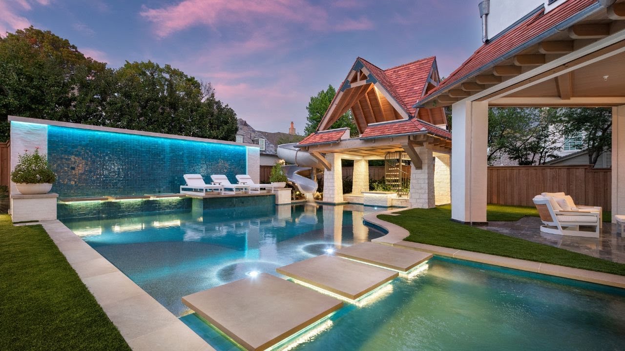 University Park Luxury Backyard Tour: Resort-Style Pool, Epic Waterslide & More