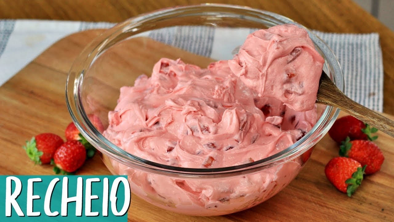 RECHEIO MOUSSE DE MORANGO PARA BOLOS SUPER FÁCIL E RÁPIDO