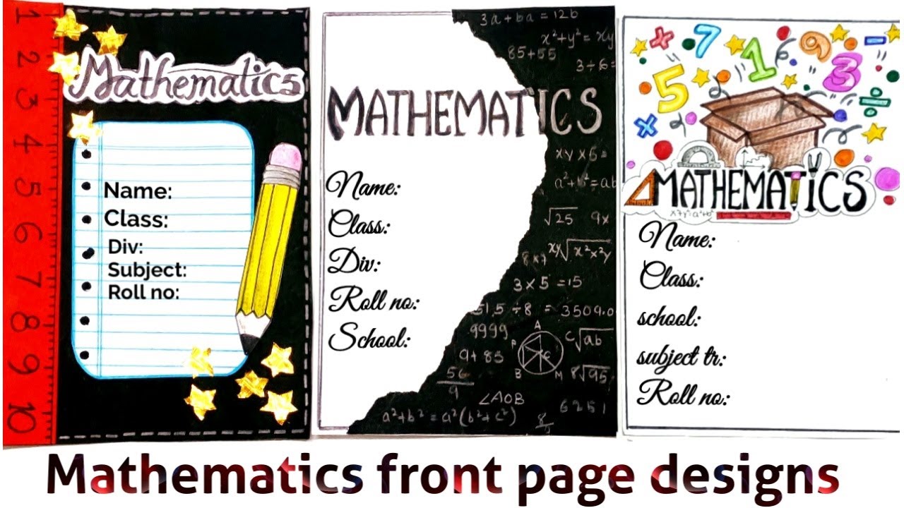Maths Border Designs|Maths project file decoration|Assignment design|Front page designs for projects