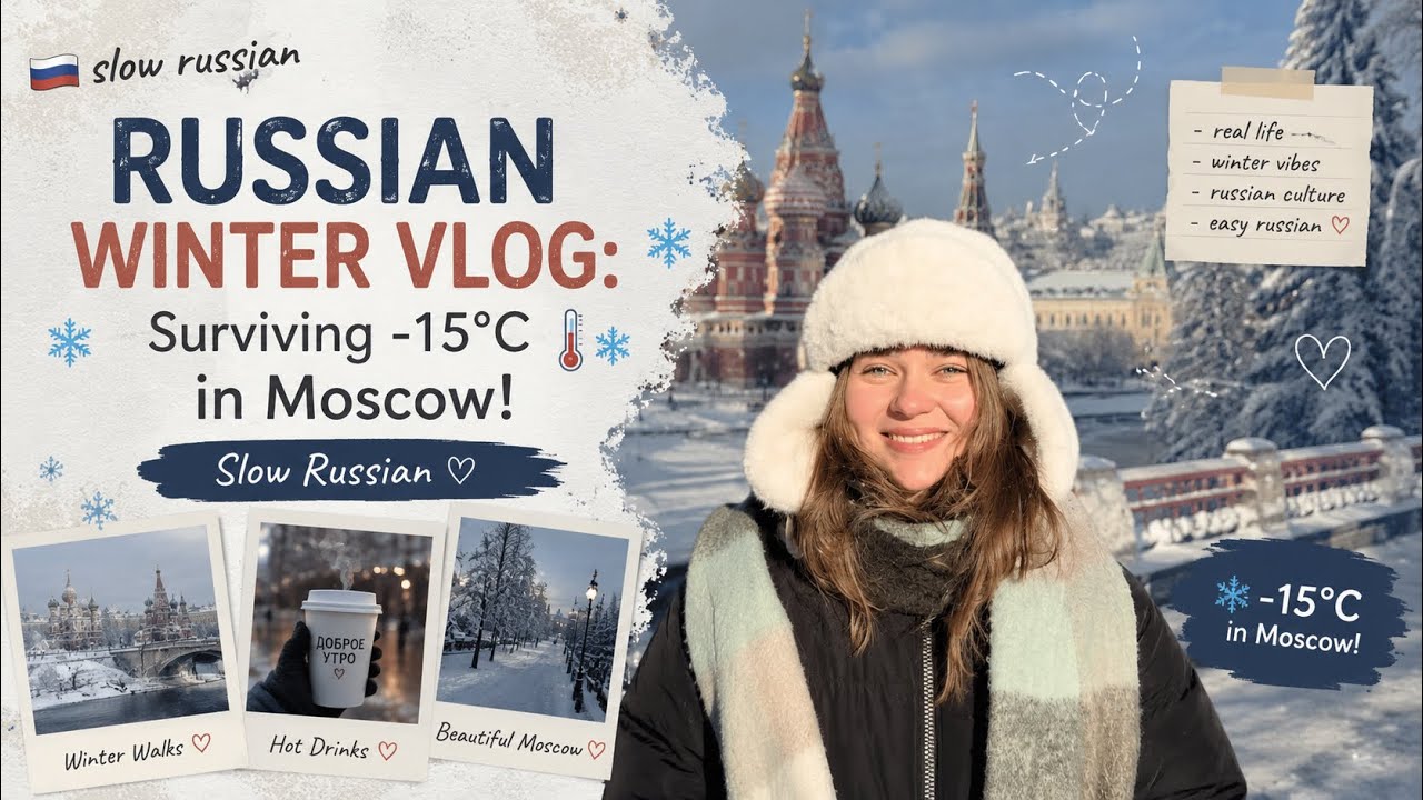 Russian Winter Vlog: Surviving -15°C in Moscow! ❄️🥶 (Slow Russian)