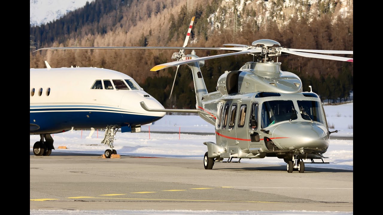 Bizjet and helicopter festival Samedan airport part 1, Runway 03 in use: Gulfstream, Global, Falcon