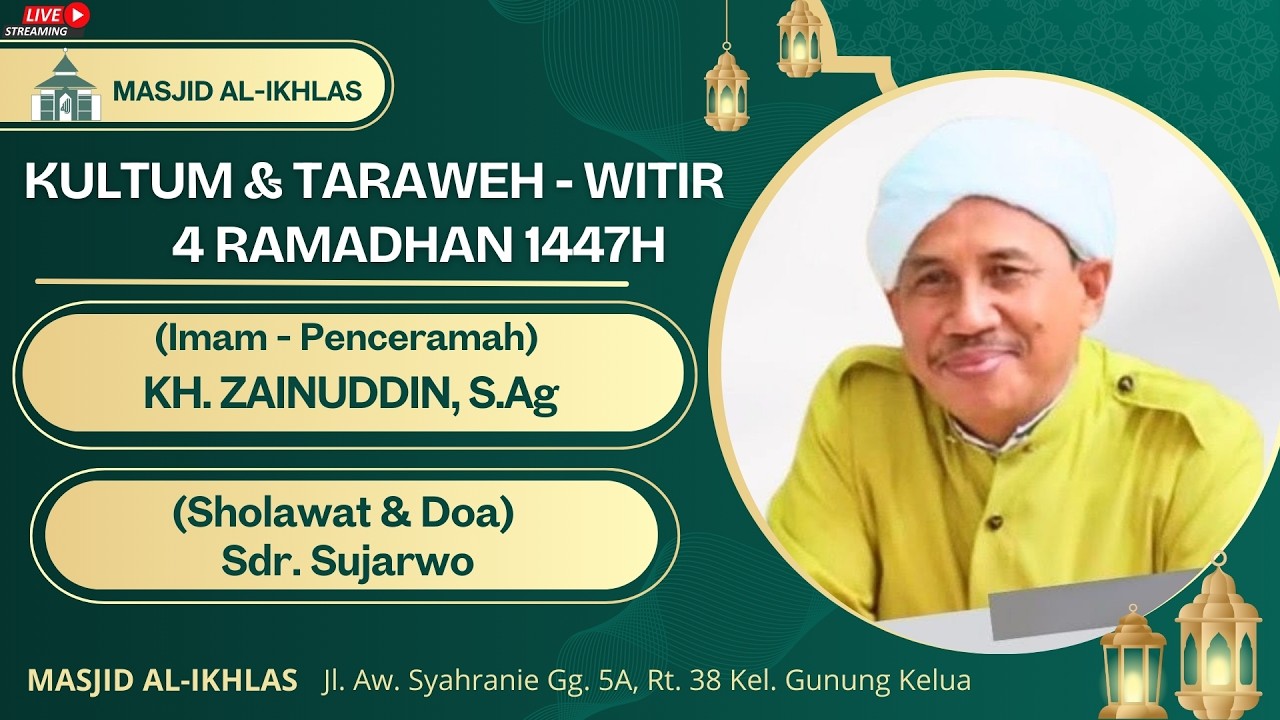 (LIVE) PELAKSANAAN SHOLAT ISYA, TARAWEH - WITIR 4 RAMADHAN 1447H