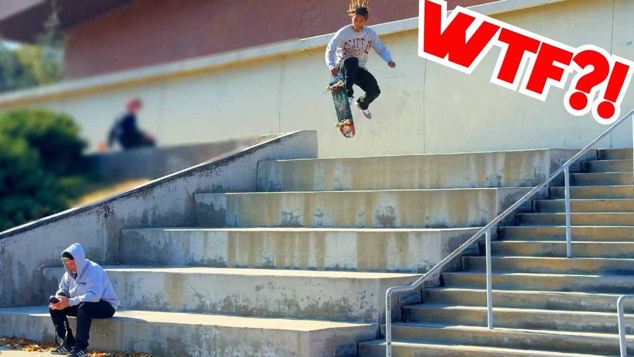 Skaters Getting Reckless On Giant Stairs