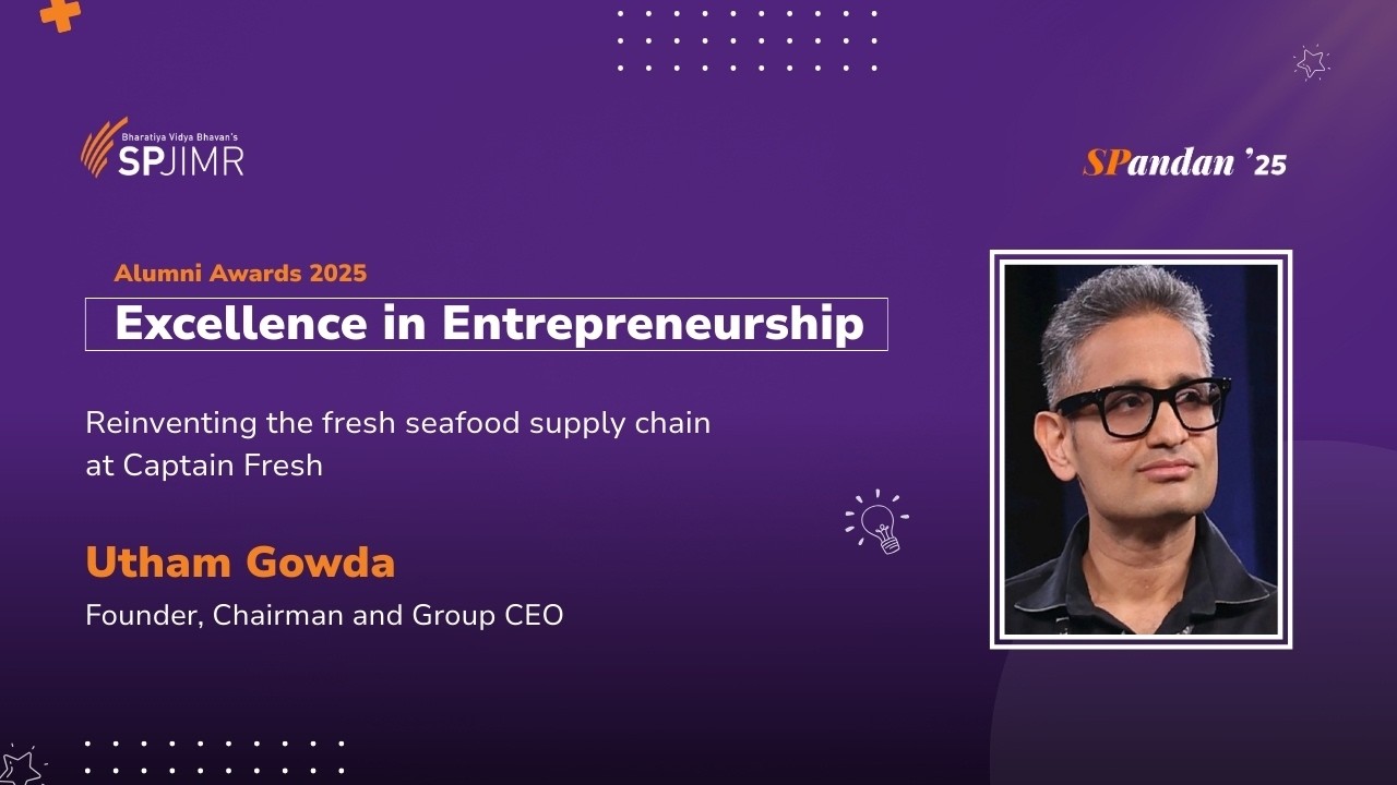 SPJIMR Alumni Awards 2025 | Excellence in Entrepreneurship | Utham Gowda (PGDM Class of 2012)