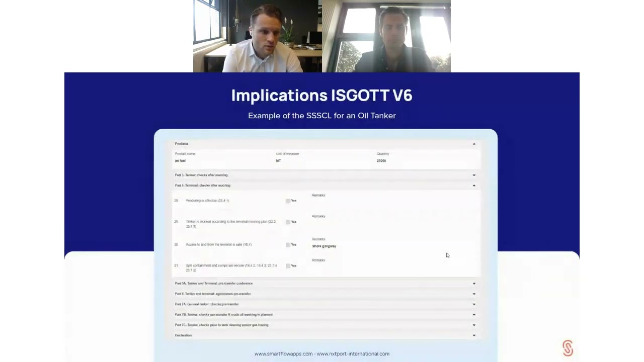 Digitalization of ISGOTT ship shore checklists  Smartflow & NxtPort International