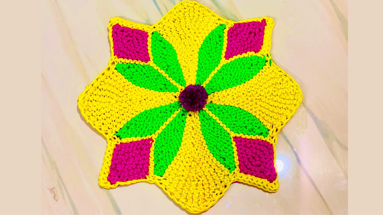 मैक्रम या पुरानी साड़ी चुन्नी से बनाएं मार्केट से भी सुंदर पैरदान।Doormat design in easyway.