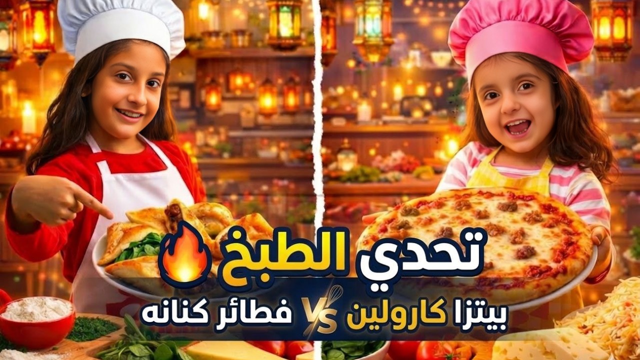 تحدي بيتزا ضد فطائر في رمضان 😱 كنانه وكارولين يتنافسون على الجائزة!