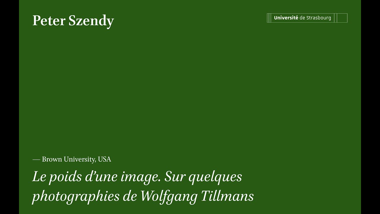 Le poids d’une image. Sur quelques photographies de Wolfgang Tillmans, Peter Szendy