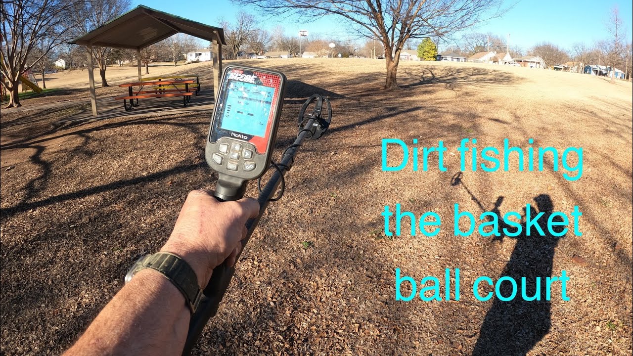 Dirt fishing the basketball court.