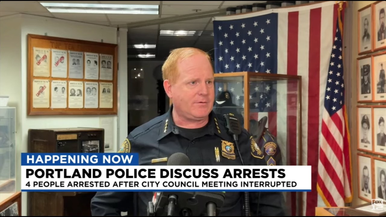 PPB briefing: 4 arrested at Portland City Hall protest