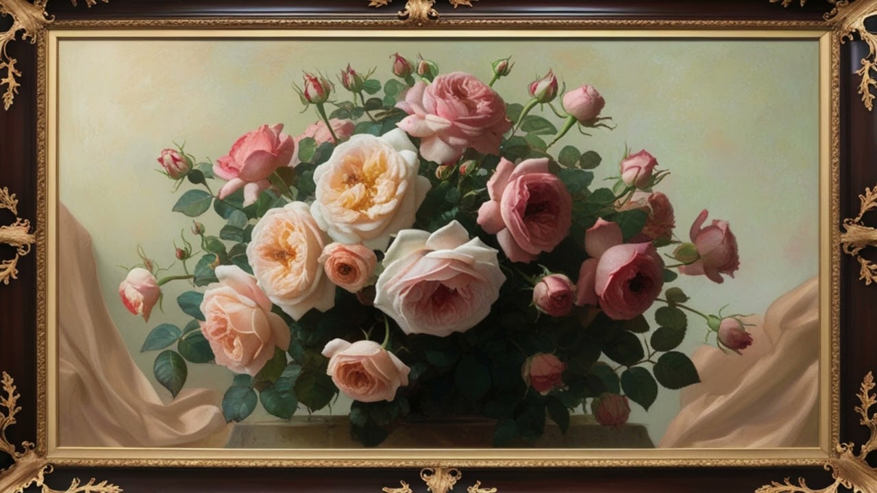 TV Art Flower Painting TV Screen Saver Wallpaper Background Oil Painting Decort