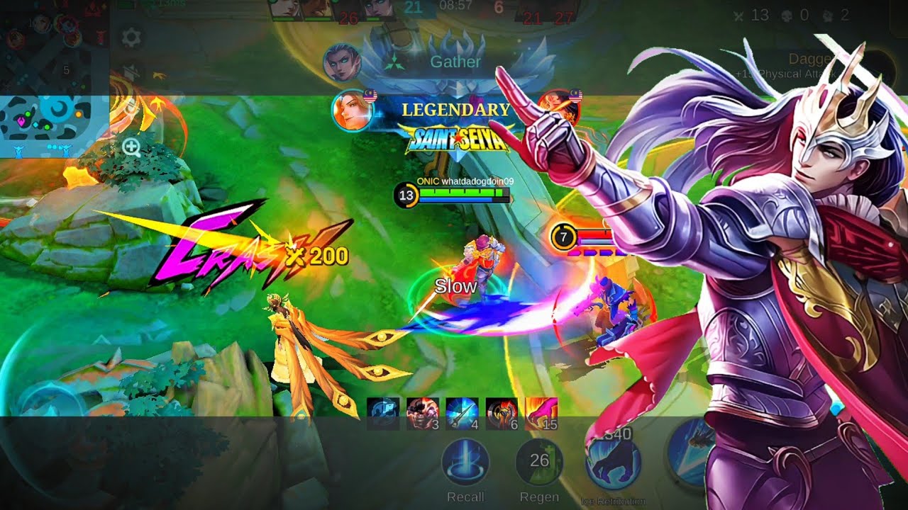 Legendary - Lancelot Epic Floral Knight Skin Gameplay - Build Top 1 Global Lancelot ~ MLBB