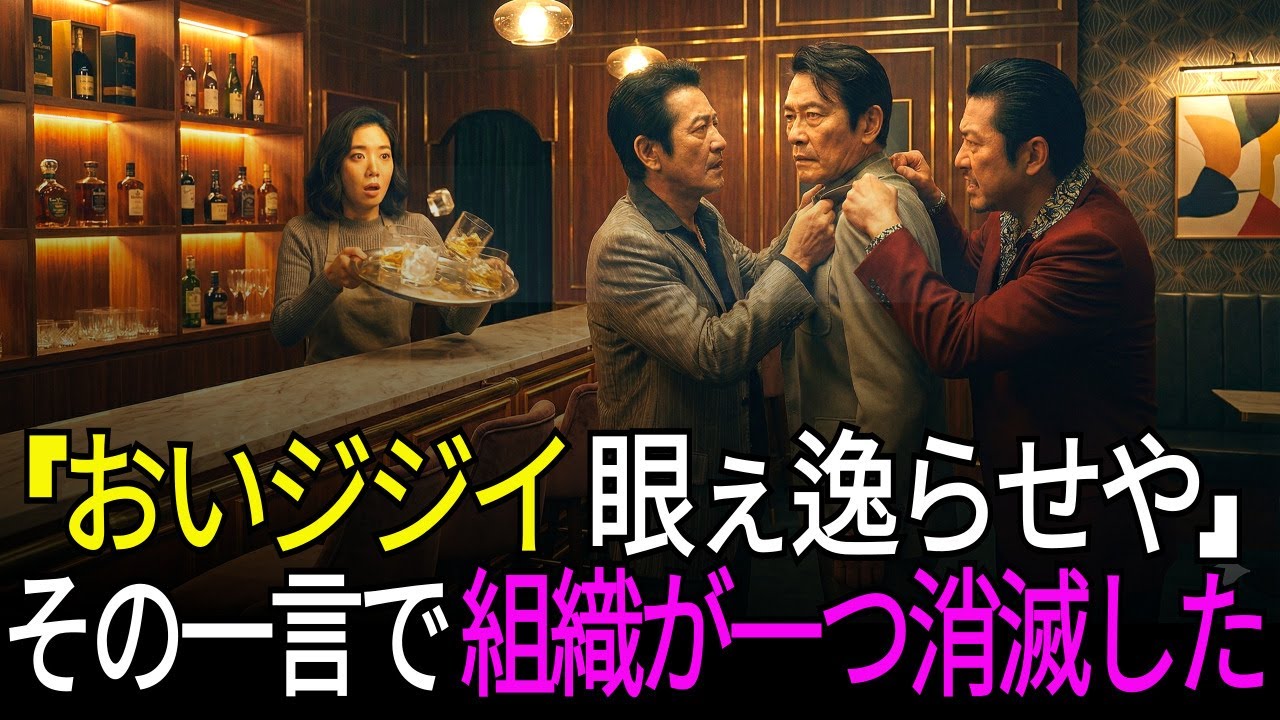 ヤクザに馴染みのスナックで絡まれた地味な老人。ヤクザ「今睨んだろ？タコ殴りにしてやる！」すると大慌てのママが「その方に手を出すと命が危険です」 → 1分後...