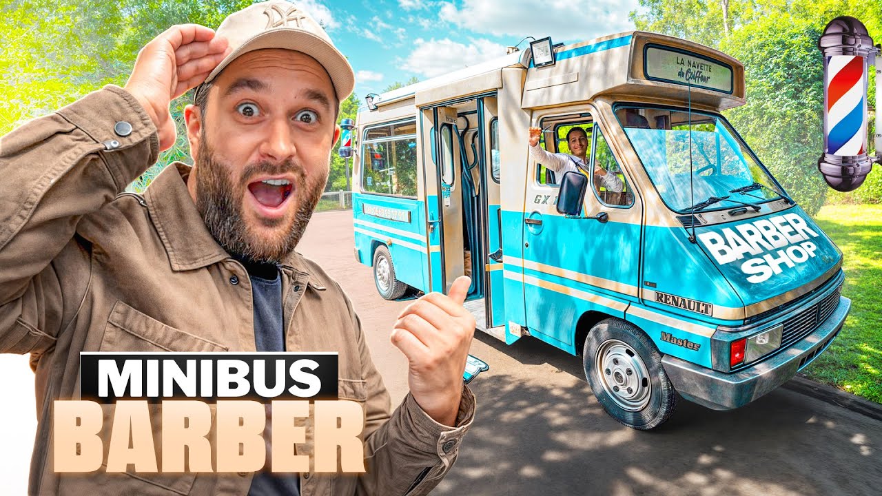 CE COIFFEUR TRANSFORME UN MINIBUS EN BARBERSHOP !!! (je l'ai testé)