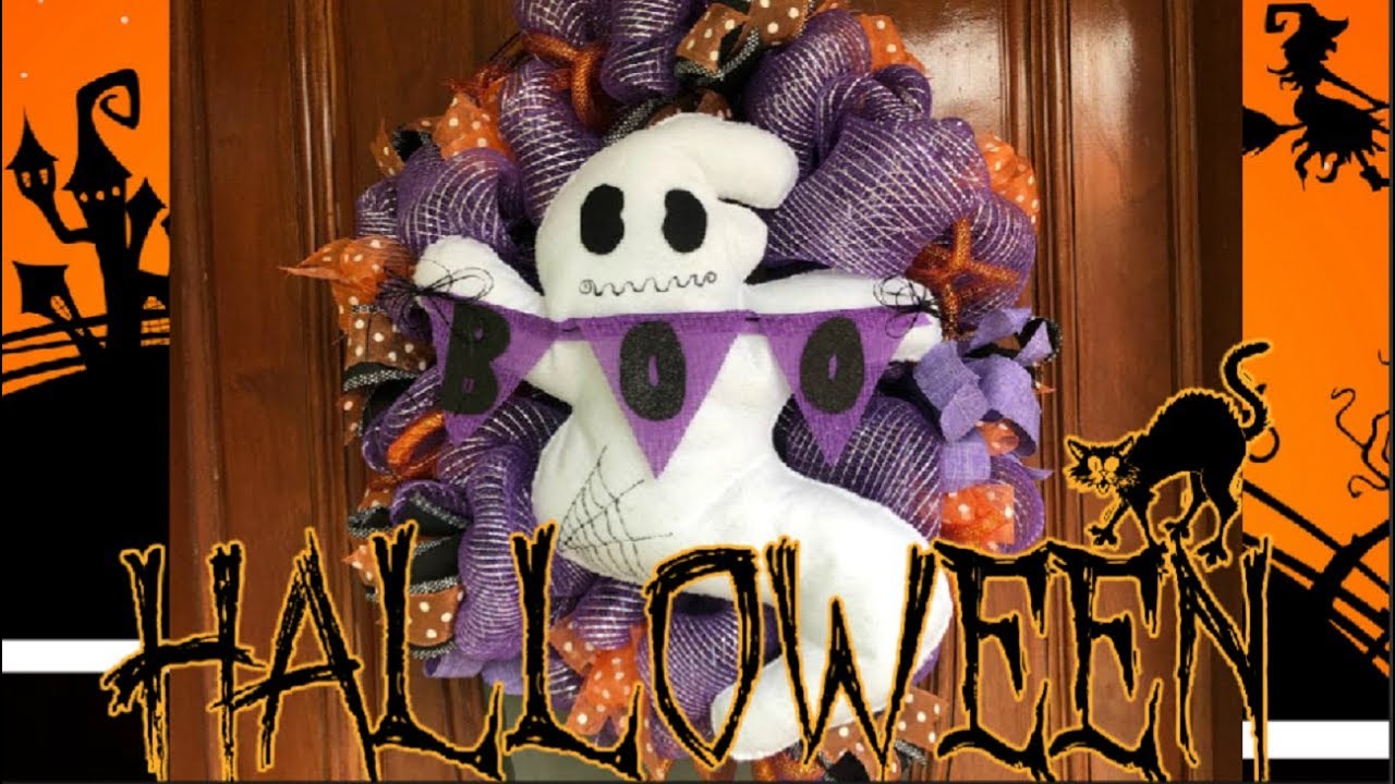 CORONA DE MALLA PARA HALLOWEEN🎃 / DECORACION PARA HALLOWEEN 👻🎃| ART MONS