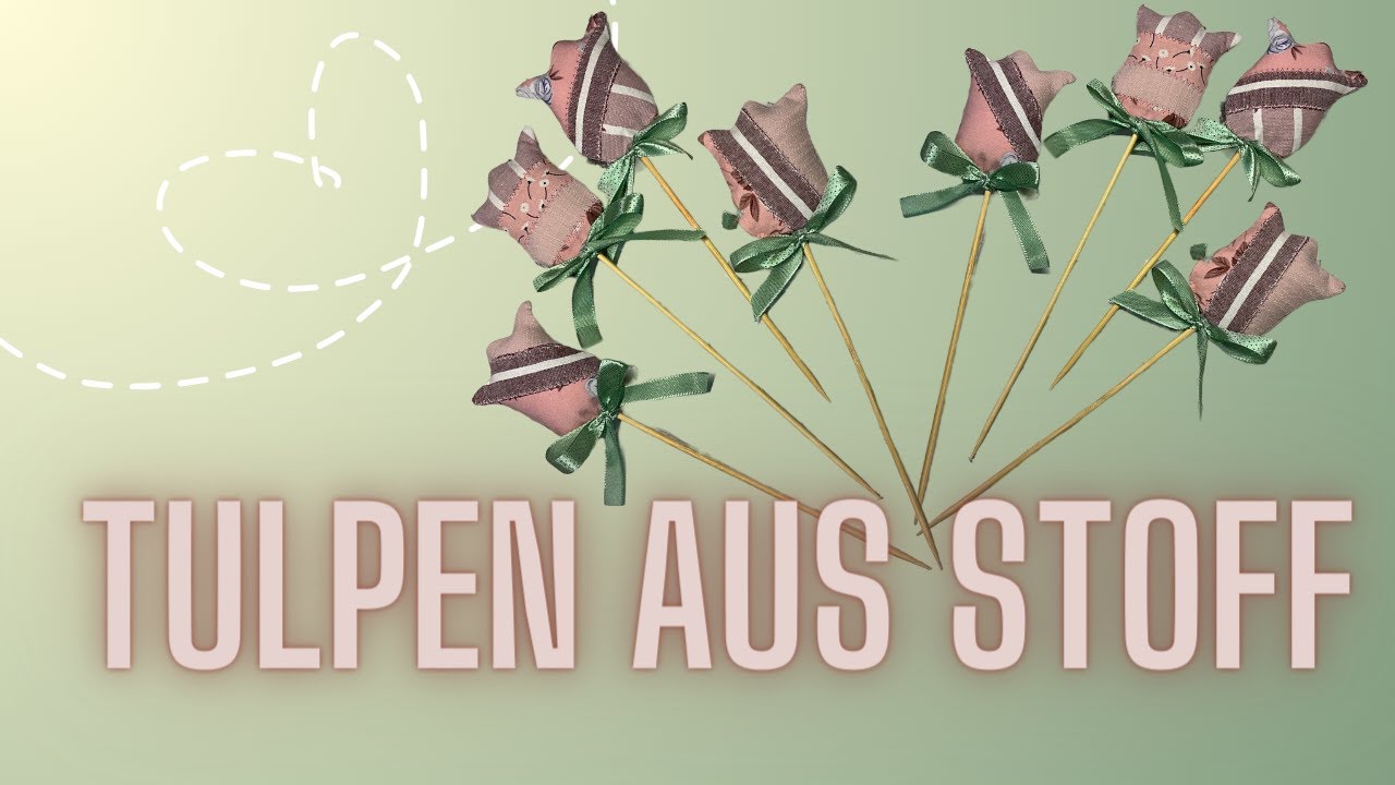 Tulpen auf Spieß aus Stoffresten nach Patchwork- Art nähen