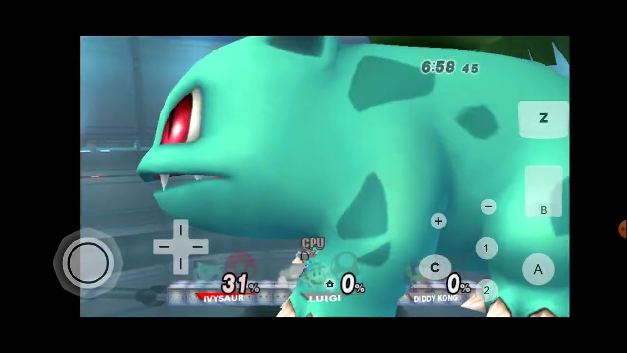 SSBB: Giant Growing Pkmn Trainer's Pokémon vs Luigi and Diddy Kong
