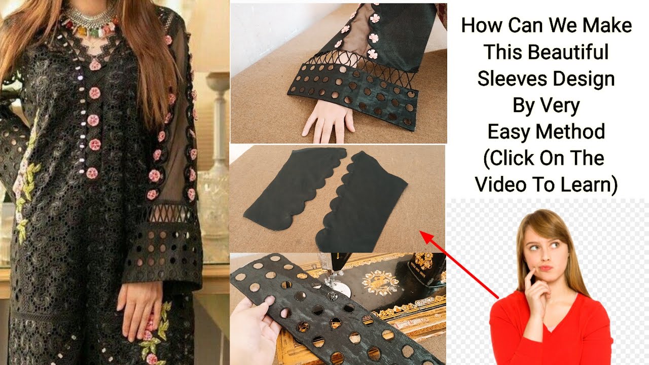 Make Your Own Designer Sleeves Design/With Cutwork And Chikan Kari/zunaira design