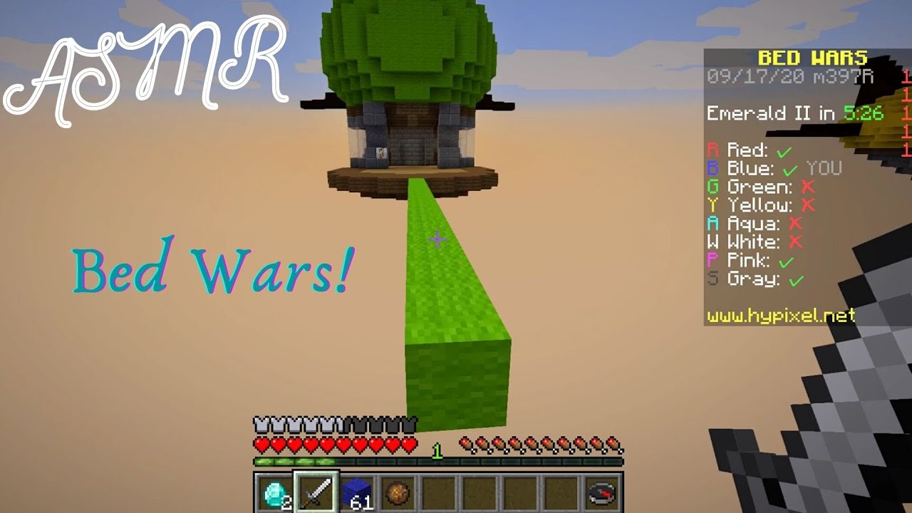 ASMR Gaming ⚔️ Minecraft Bedwars | No Talking + Keyboard/Mouse sounds 😴