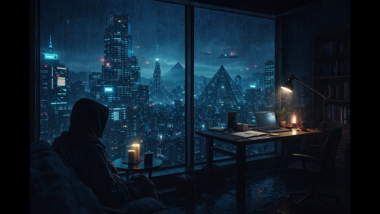 Midnight Neon 🌧️ 3 Hours of Dark Rain Lofi for Study / Focus