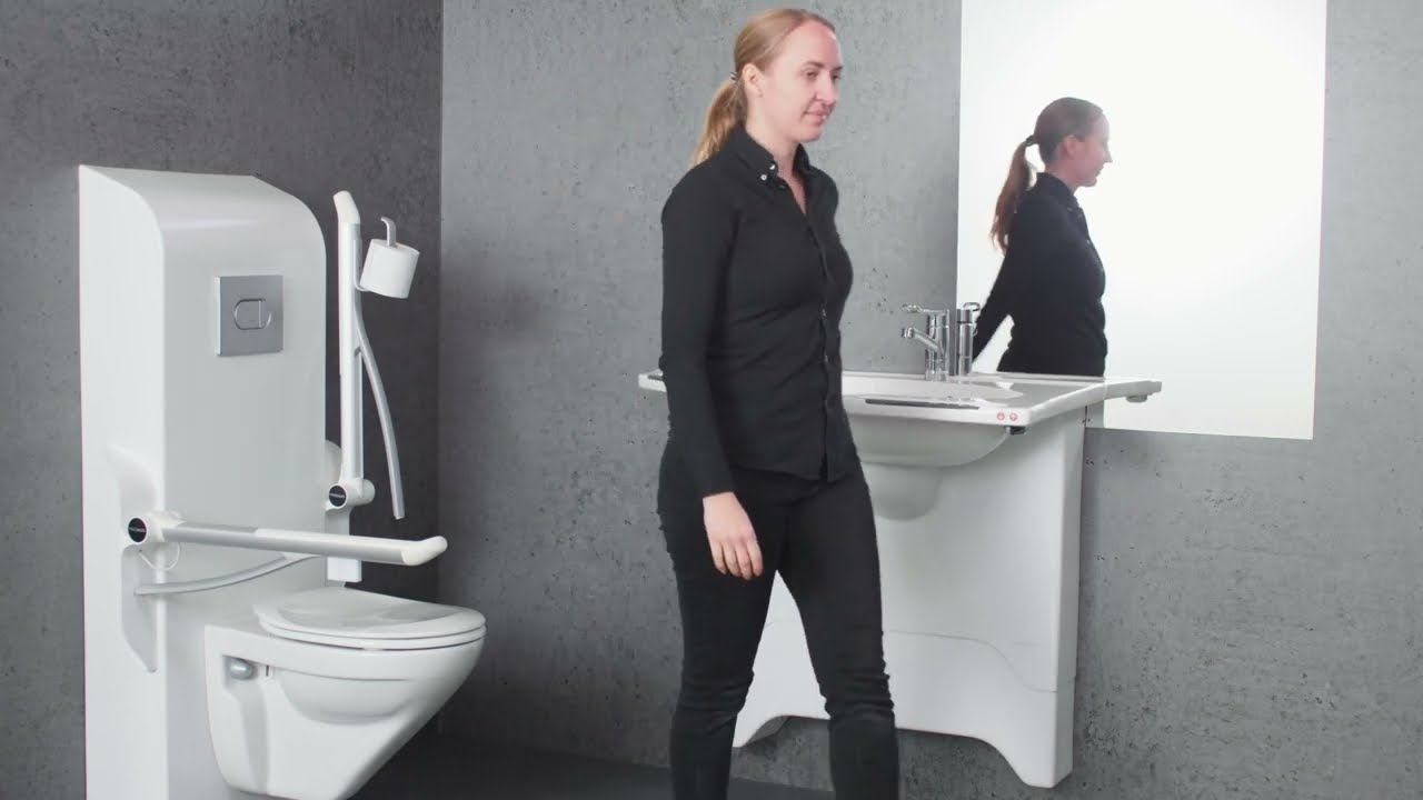 Presentation   Pressalit Matrix   height and sideways adjustable washbasin solution
