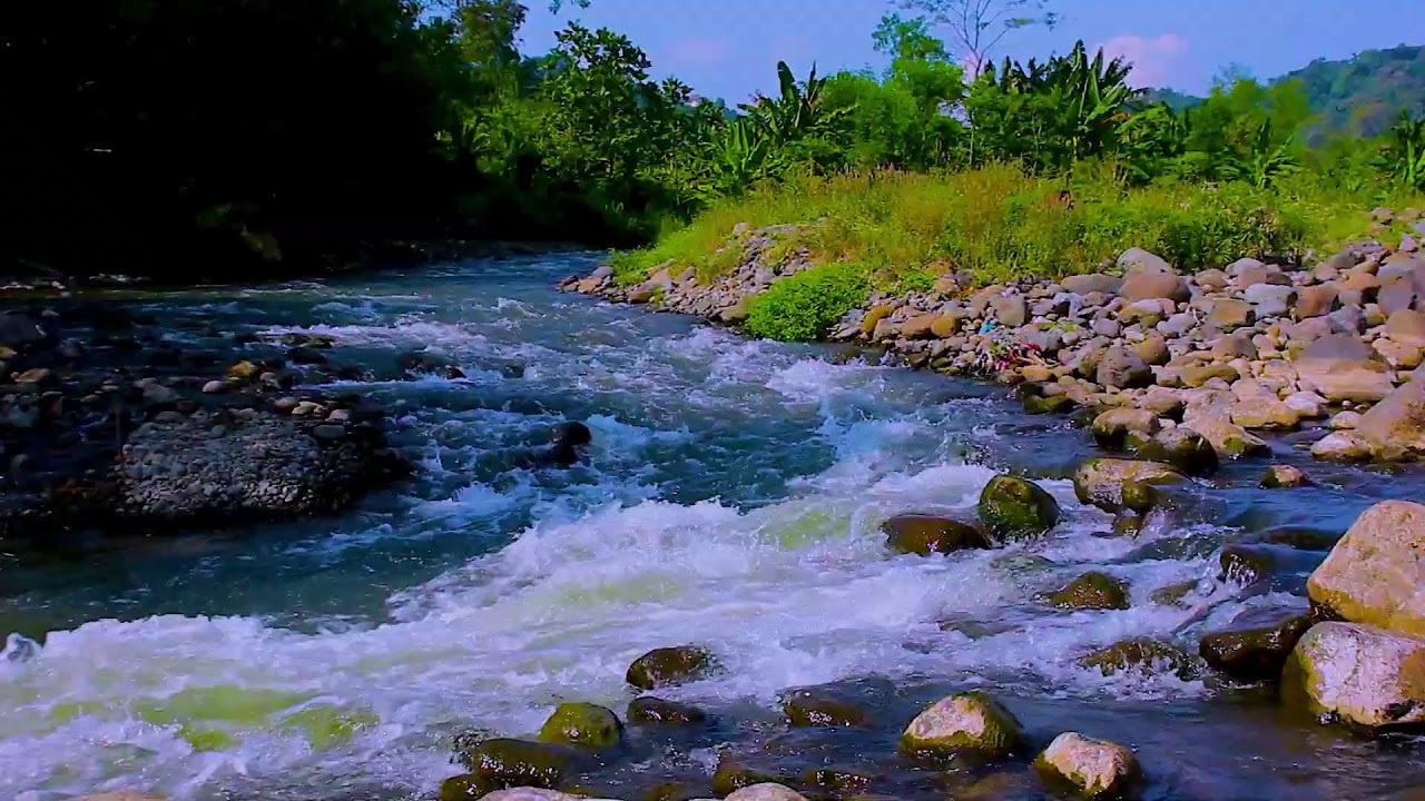 Peaceful Meditation Soundscape with Gentle Mountain River Flowing Water