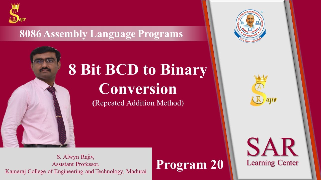 Program 20 : 8 Bit BCD to Binary Conversion  | 8086 Assembly Language Program | emu8086