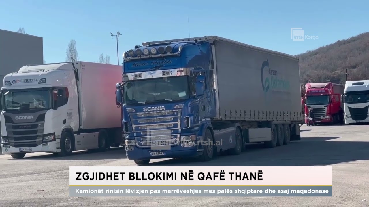 Qafë Thanë/ Kamionët rinisin lëvizjen pas marrëveshjes mes palës shqiptare dhe asaj maqedonase