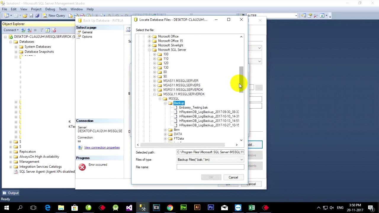 How to solve Sql server cannot use the backup file (originally formatted with sector size 512)
