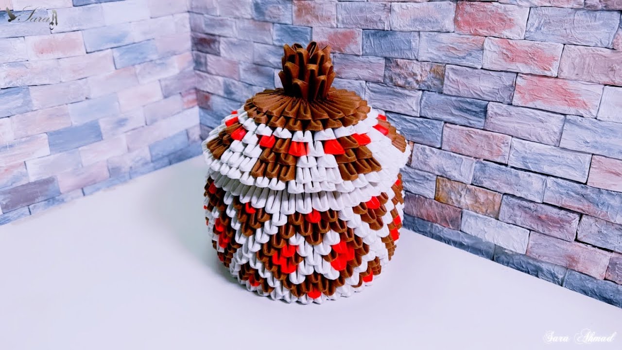 How to make 3d origami basket or box 28