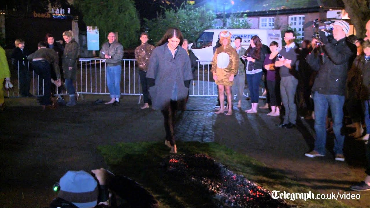 How does it feel to walk over burning coals