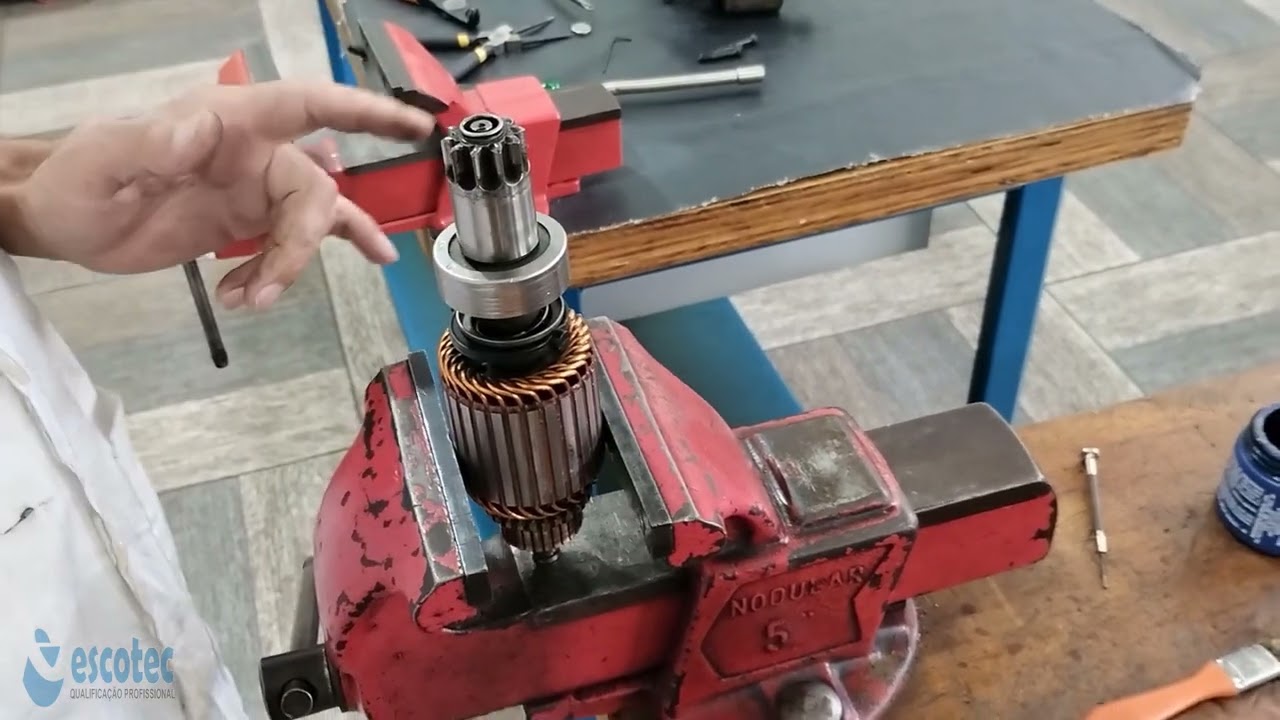 Como colocar trava motor partida montar trava Bendix impulsor arranque linha VW Gol Fox Saveiro MI