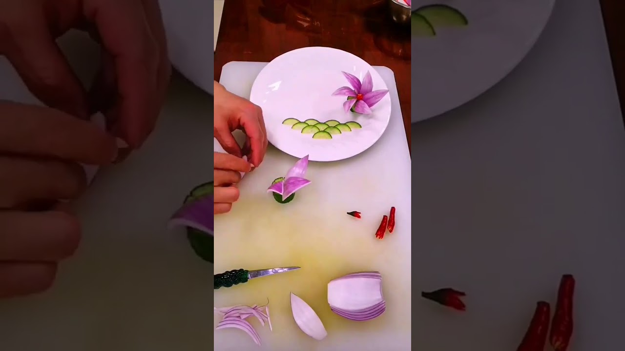 Salad Decoration Ideas | Onion flower making | Vegetable Carving and Garnish | Food art 2024