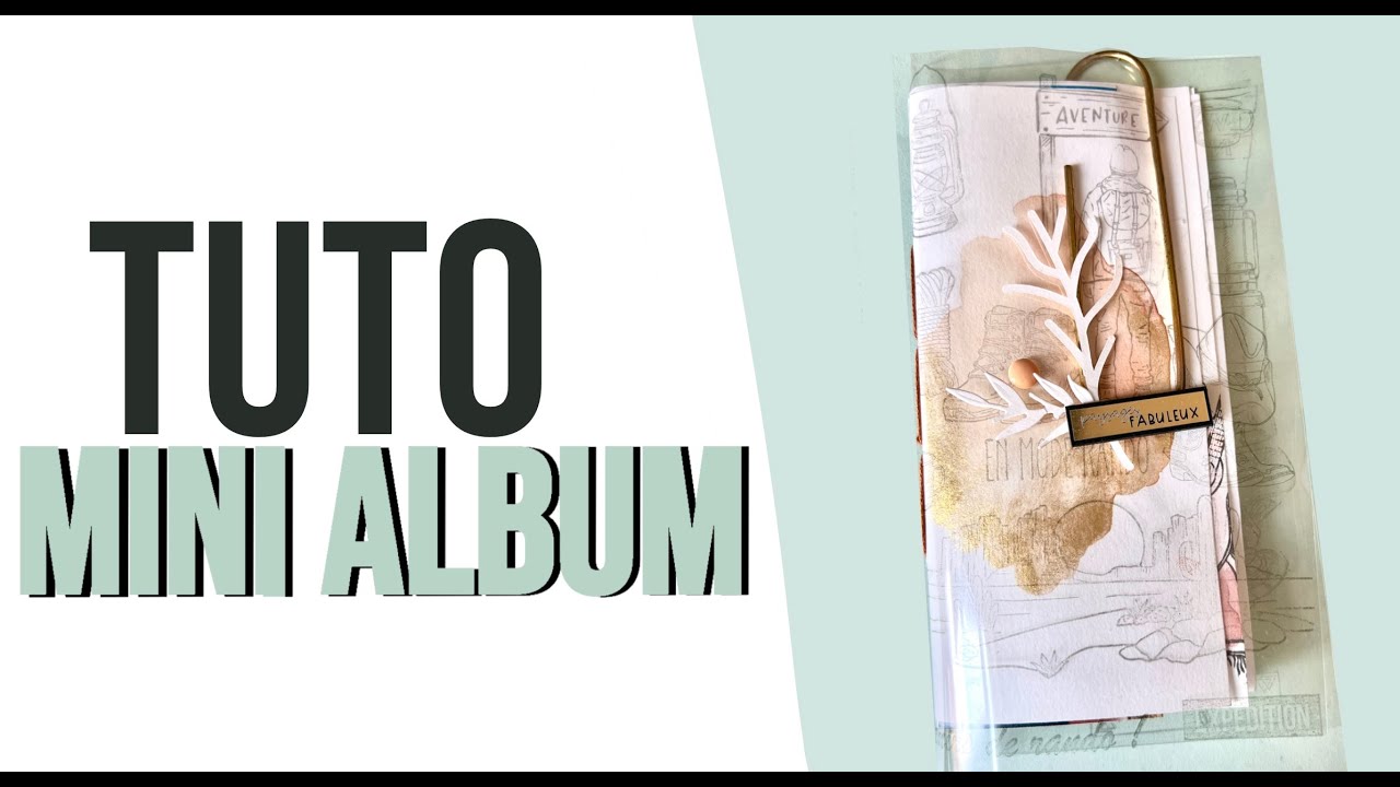 SCRAPBOOKING {TUTO } MINI ALBUM carnet de voyage AQUARELLE & TAMPONS