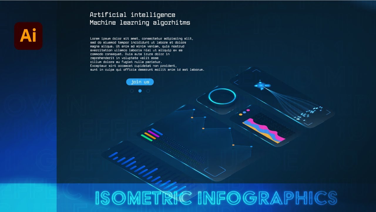 Isometric infographics in Adobe Illustrator. Speed art