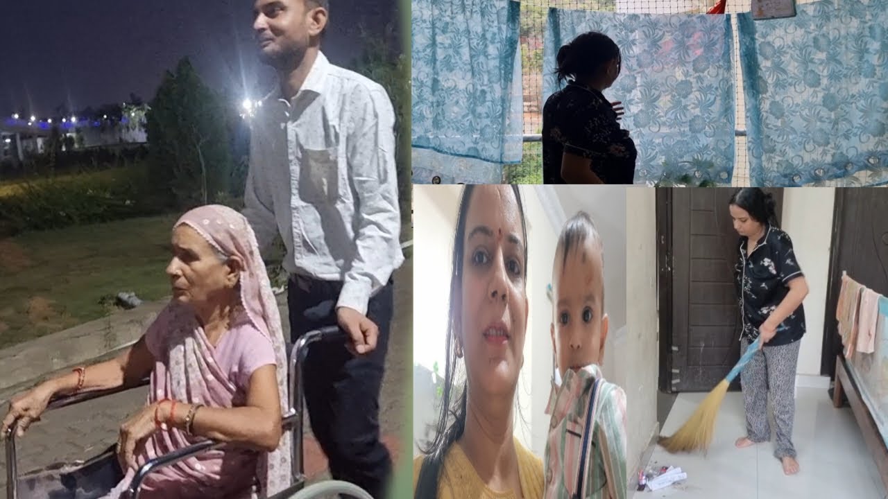 Mummy को आज कहा ले आये देखो इतनी दूर चलना प़डा व्हीलचेयर पर❣️गर्मी से हालत खराब काम करते-करते 🫣