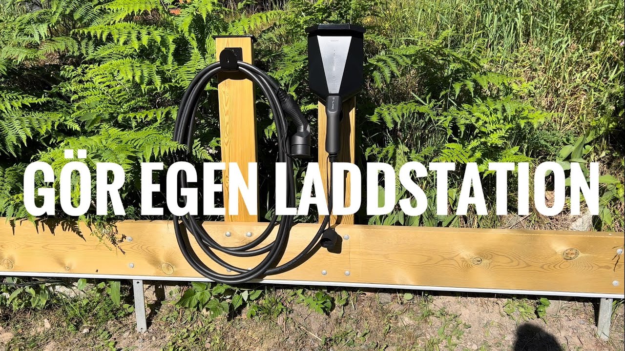 Gör en egen laddstation med laddstolpe och laddbox för laddning av elbil. Ladda elbil hemma.