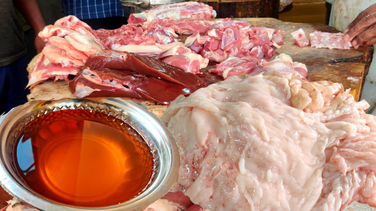 Extracting Animal Fat Oil And Cooking The Fried Fat | Goat Mutton Fat Recipe | Fat Oil For Biryani