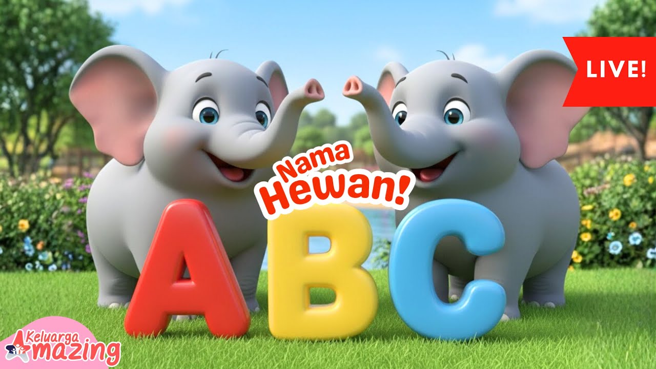 🔴 LIVE: Belajar Abjad A B C & Nama Hewan Kebun Binatang 🐘🦁 | Video Edukasi Anak TK & PAUD
