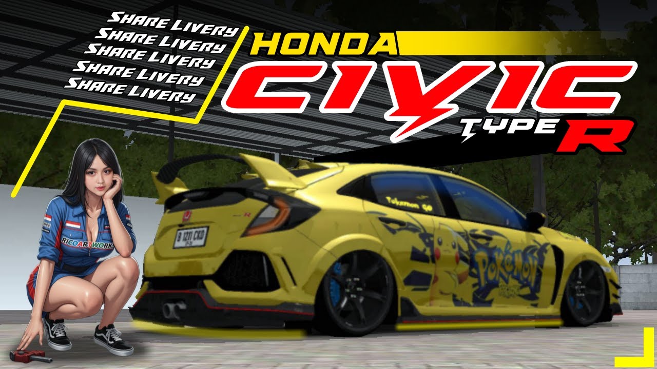SHARE LIVERY MOD MOBIL HONDA CIVIC TYPE R MODIFED FAIZ MB | BUSSID V 4.4