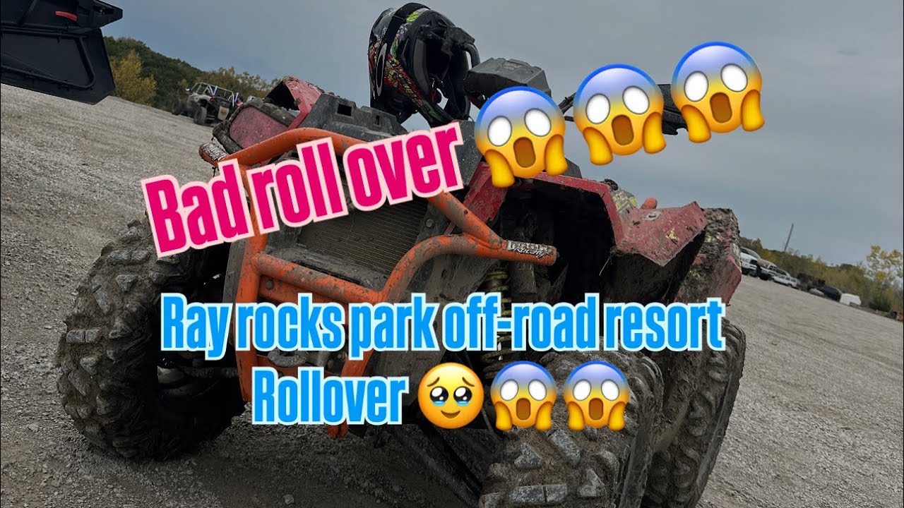 Ray rocks off-road resort, BAD ROLL OVER !! 🥲😔😱😱 pt 1 Polaris scrambler xp1000 rzrs can ams ! 