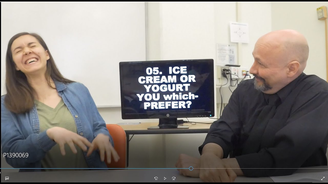 ASL Level 3 (toast, pie, yogurt, nuts, coffee, salad, etc.) (Dr. Bill & Hannah) (u16p2b) (alt)