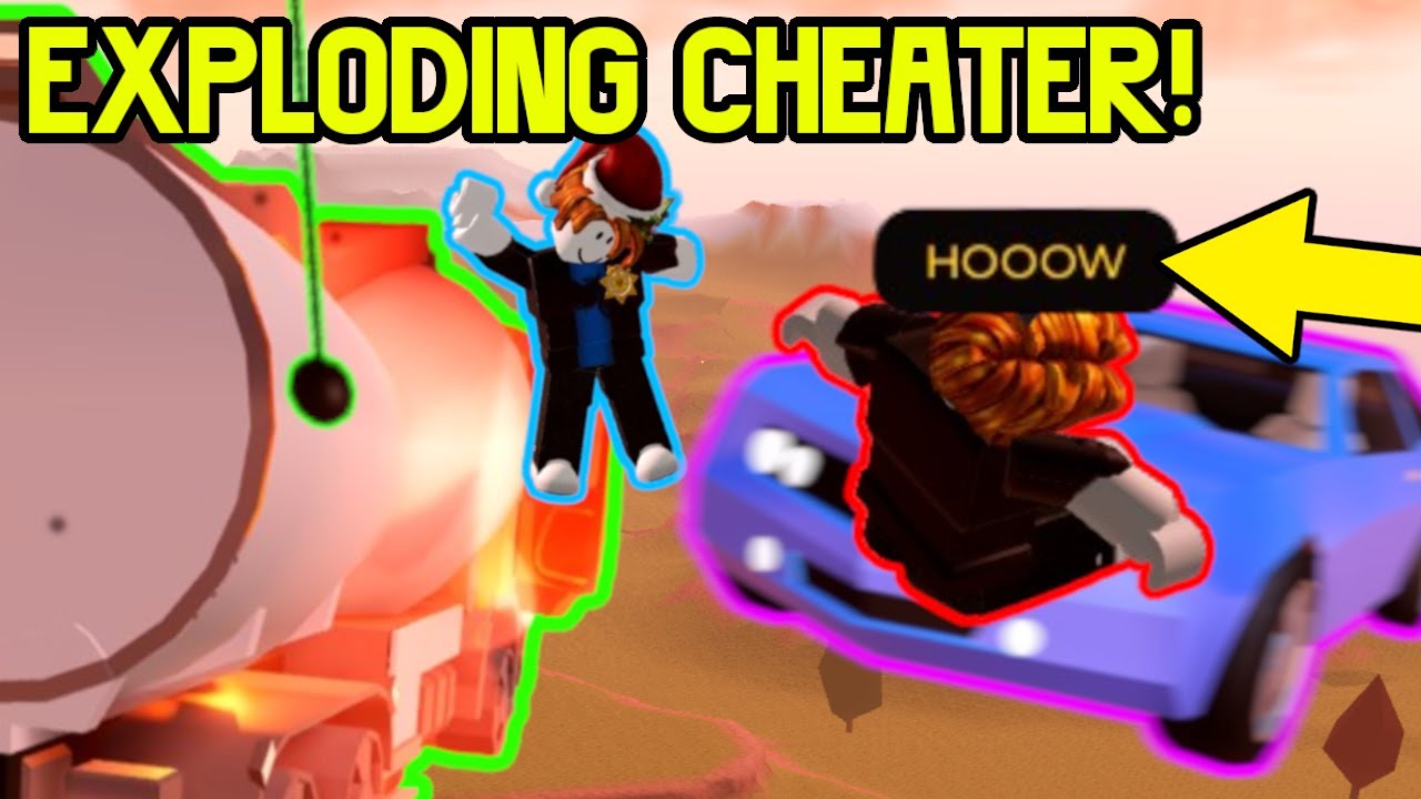 Exploding cheater OUT OF SKY with TANKER TRUCK! | Roblox Jailbreak Clip Compilation